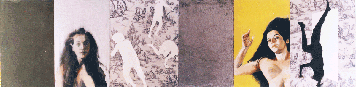 Portrait d'une danseuse sur toile de jouy